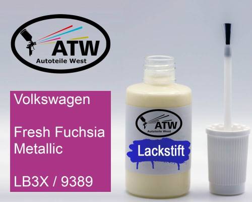 Volkswagen, Fresh Fuchsia Metallic, LB3X / 9389: 20ml Lackstift, von ATW Autoteile West.